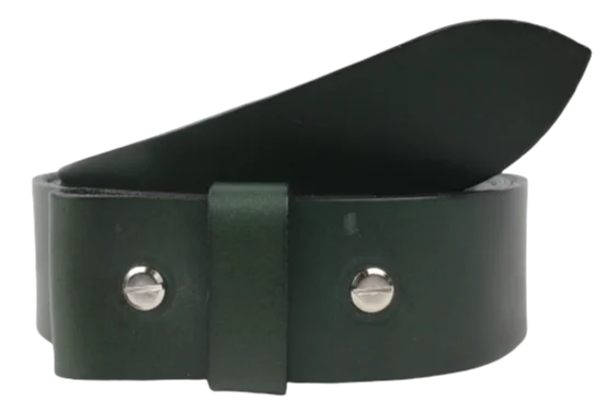 Interchangeable 1 Inch (25mm) Leather Belt Strap in Green Chicago Screws