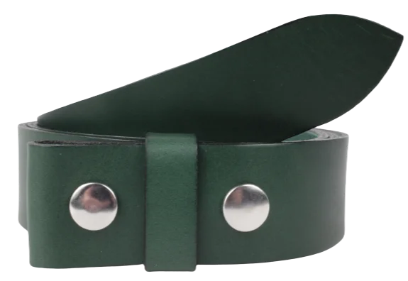 Interchangeable 1 Inch (25mm) Leather Belt Strap in Green