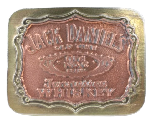 Jack Daniels Old No 7 Tennessee Whiskey Gold Copper Plated Belt Buckle