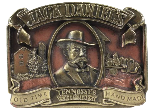 Jack Daniels Old Time Brass Gold Plated Belt Buckle