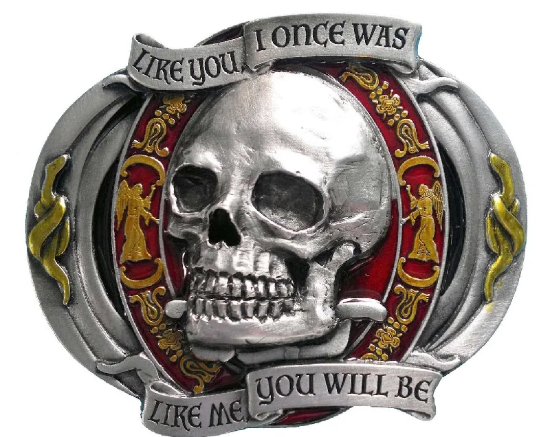 Like You I Once Was Skull Belt Buckle