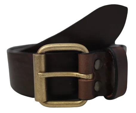 Matt Brass Classic Roller 1 1/2 Inch Leather Belt