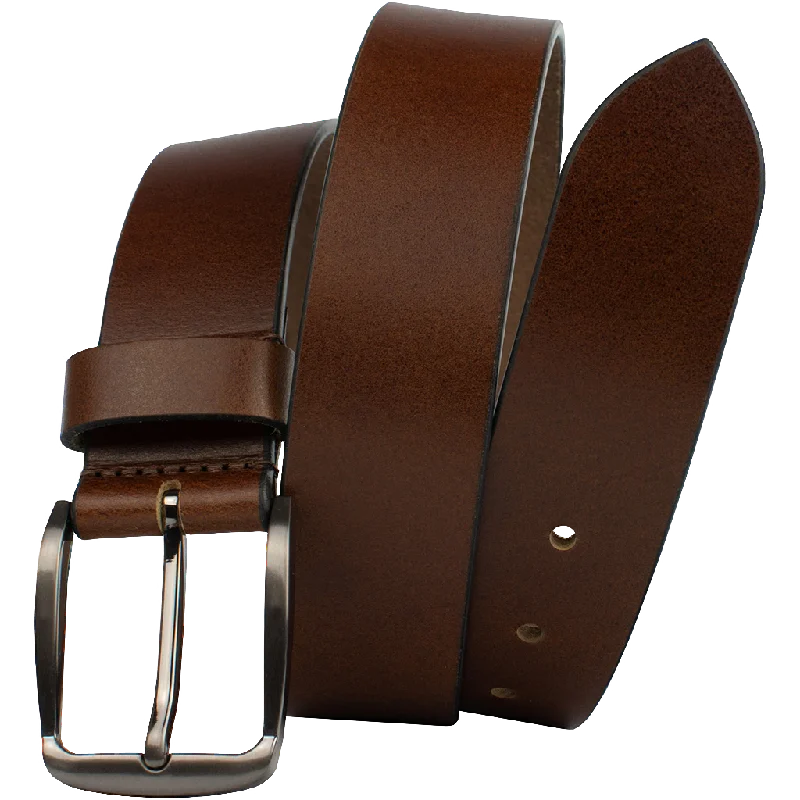 Millennial Brown Leather Belt by Nickel Zero®