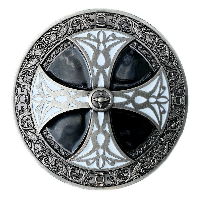 Norse Cross Black White Belt Buckle