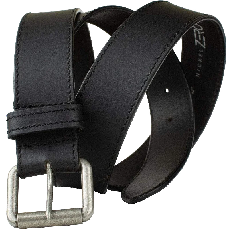 Outback Black Leather Belt by Nickel Zero®