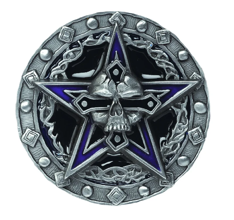 Pentagram Skull Belt Buckle