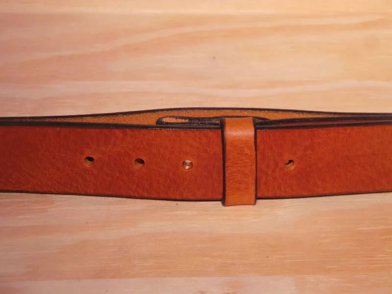 100% Real Dark Tan 1" Inch (25mm) Leather Belt Strap