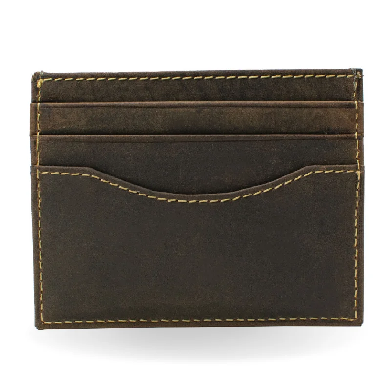 Reed Distressed Leather Card Case Holder by Nickel Smart®