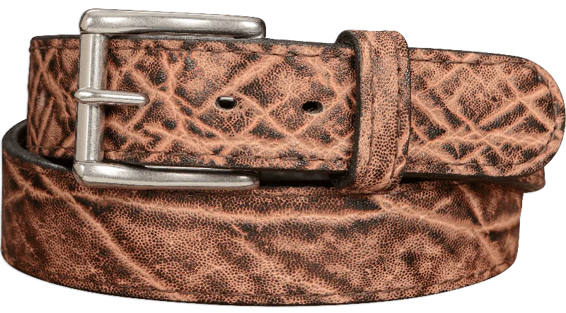 Men's Rustic Brown Elephant Max Thickness Leather Gun Belt