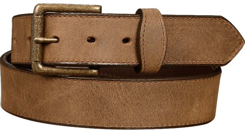 The Rockefeller: Rustic Tan Stitched Oil Tanned With Scalloped Ends 1.50"