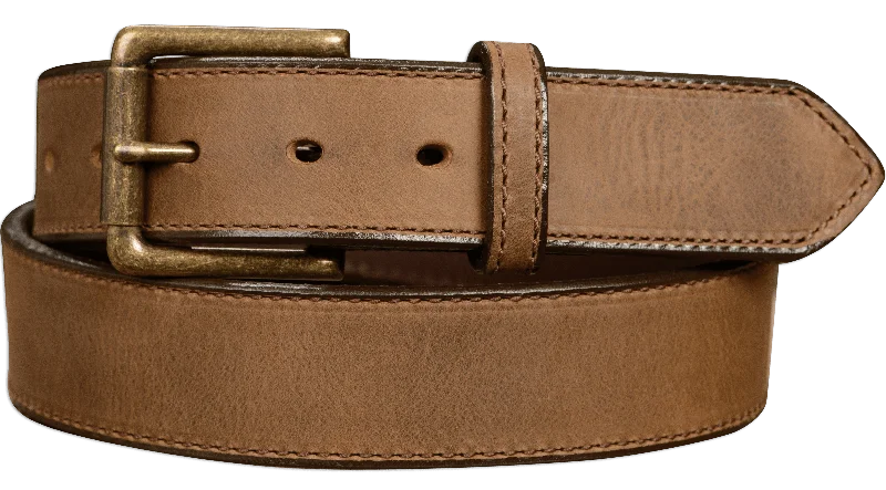 The Rockefeller: Rustic Tan Stitched Oil Tanned 1.50"