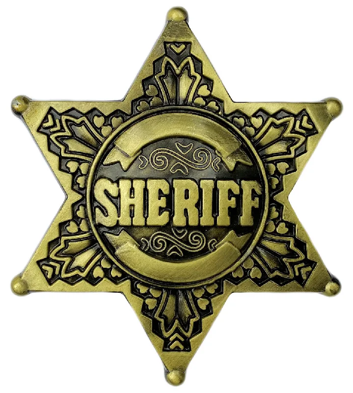 Sheriff Star Belt Buckle Brass Plated