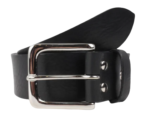 Silver Half Square 1 3/4 Inch (45mm) Leather Belt