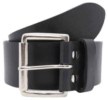 Silver Roller 2 Inch Leather Belt