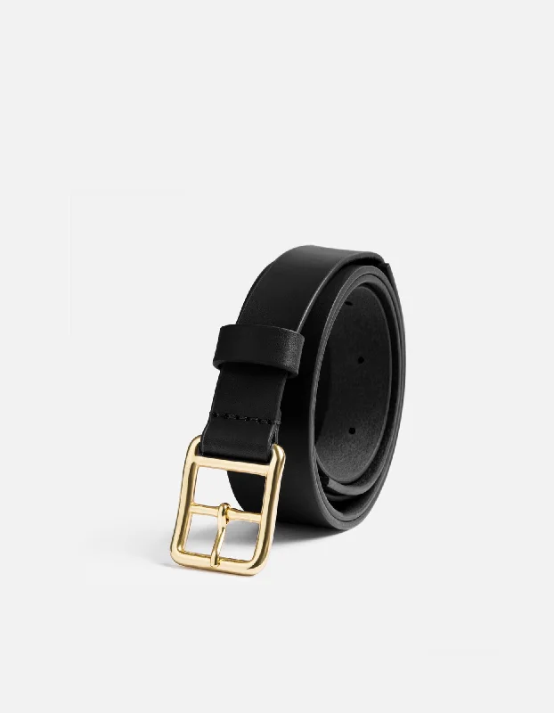 Skinny Belt, Black Leather