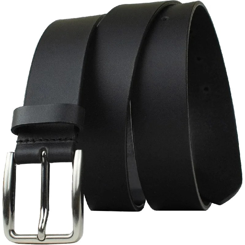 Slick City Black Leather Belt by Nickel Zero®