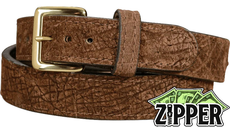 Tan Hippopotamus Money Belt With 25" Zipper