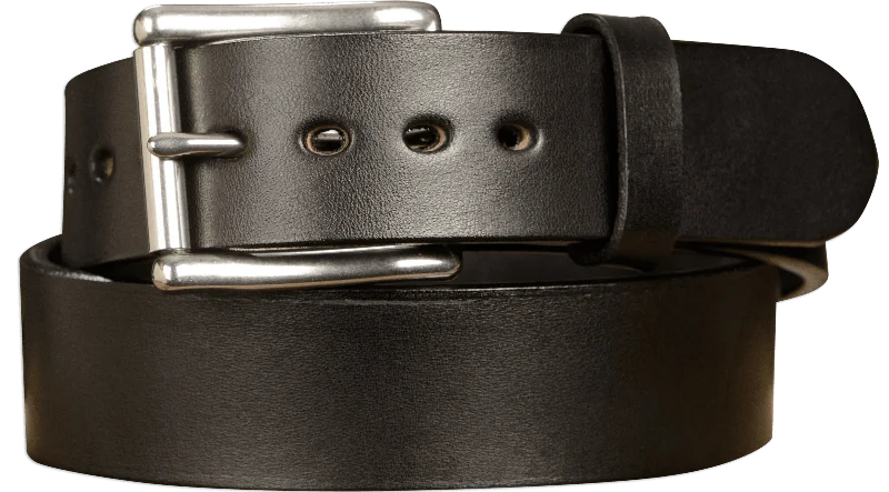 The Eastwood: Men's Black Non Stitched Leather Belt Max Thick 1.75" Extra Wide