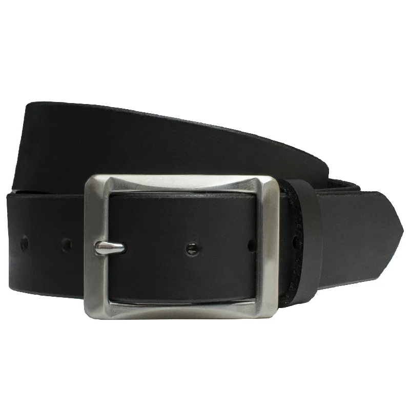 The Site Manager Black Leather Work Belt by Nickel Smart®