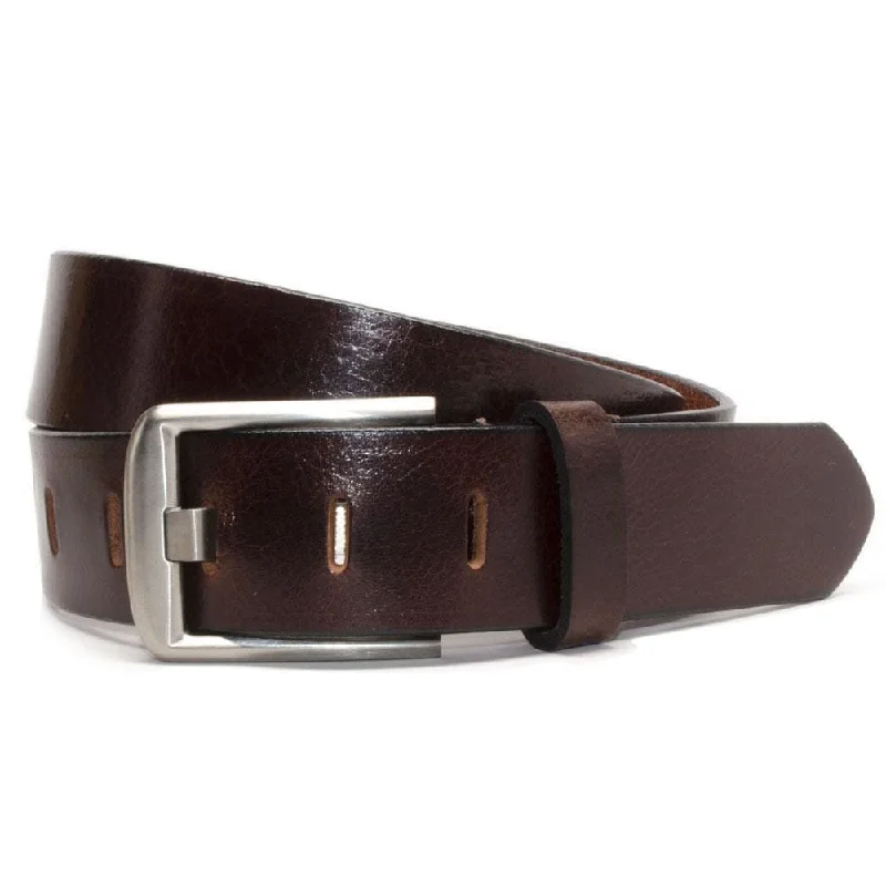 Titanium Wide Pin Brown Belt by Nickel Smart®