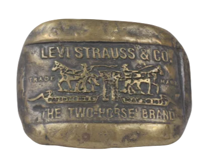 Vintage Levi Strauss & Co The Two Horse Horse Brand Belt Buckle