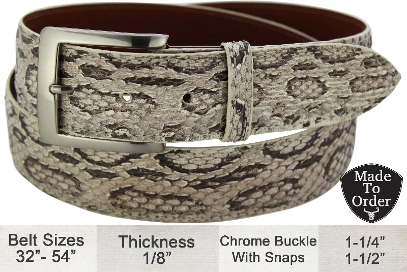 Men's Viper Snake Skin Designer Full Grain Leather Belt (Allow Approx. 3 To 4 Weeks To Ship)