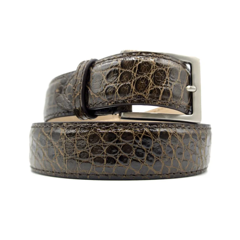 70-100-NIC ALLIGATOR Belt, Nicotine