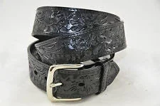 MF Western Black Floral Tooled Mens Belt Style N2422601