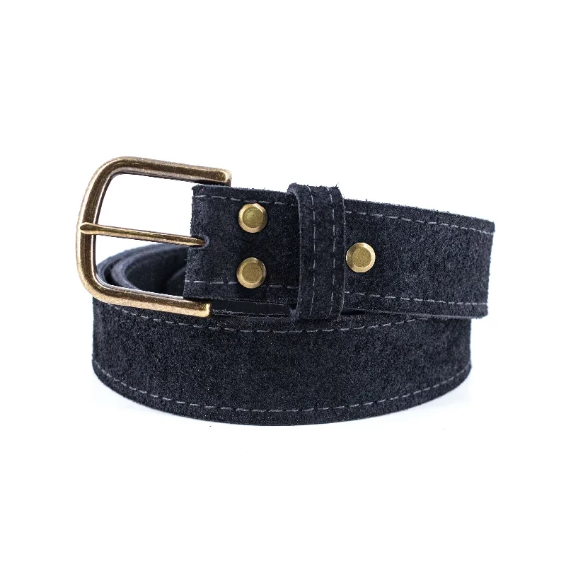 Rough Black Leather Belt