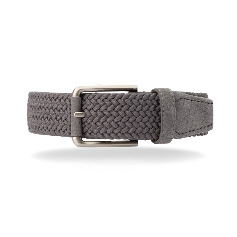 Braided Belt - Grey/Grey Suede