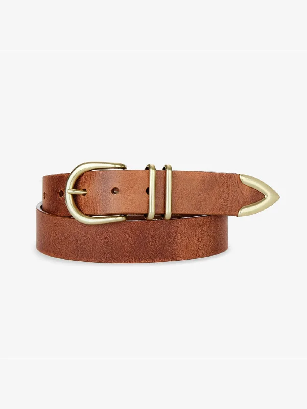 Fayla Double Buckle Belt - Brandy