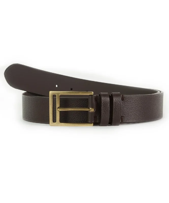 Dark Brown Textured Slab Belt