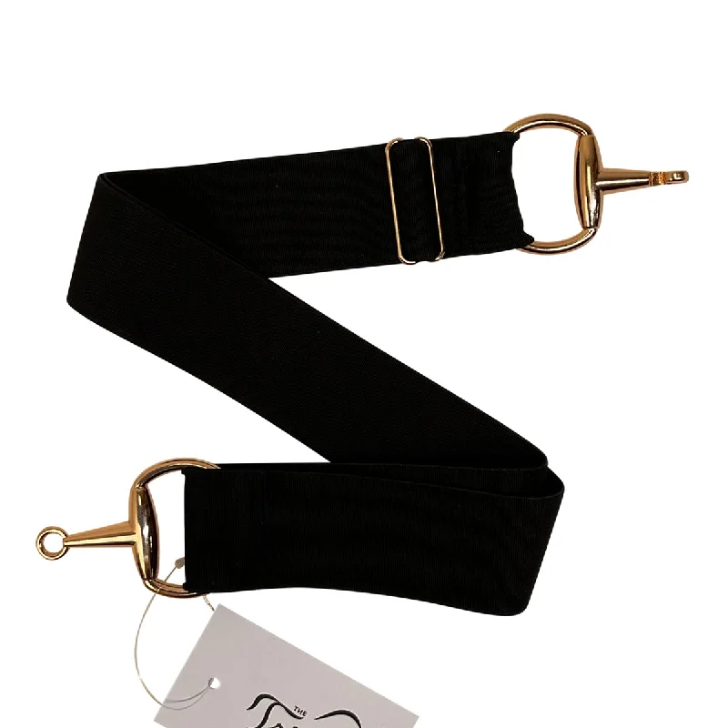 Elastic Snaffle Bit Belt in Black/Gold - One Size