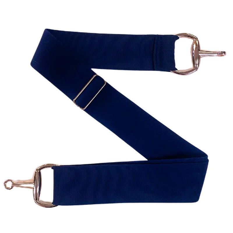 Elastic Snaffle Bit Belt in Navy - One Size