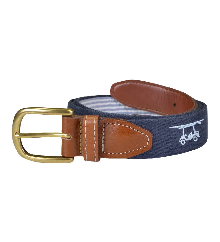 Embroidered Golf Cart Belt - Navy