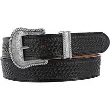 Leegin Justin Mens Black Bronco Western Belt Style C12263