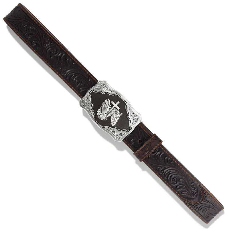 Leegin Mens Brown Floral Faith Belt Style C42795