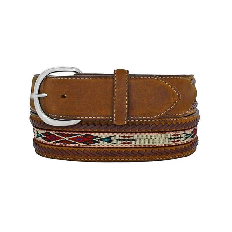 Leegin Silver Creek Mens Bucklace Edged Aztec Belt Style 5A109