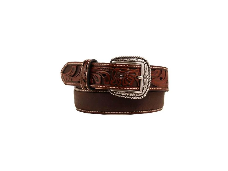 MF Western Ariat Mens Leather Floral Western Embossed Belt Style A1017008