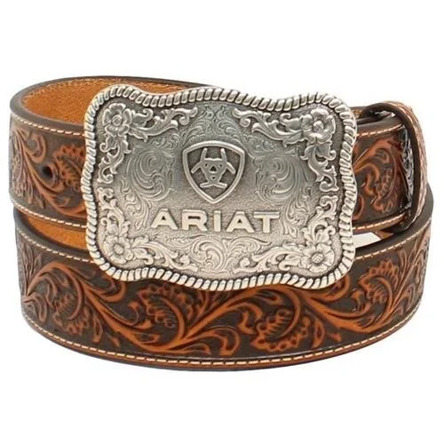 MF Western Ariat Western Belt Mens Embossed Logo Antique Style A1020467