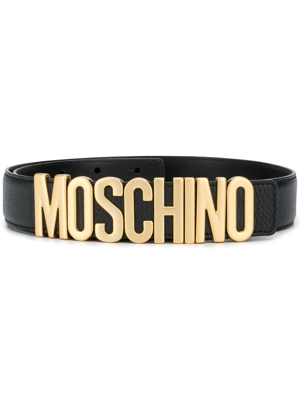 Moschino Black Belt with Gold Logo Letters