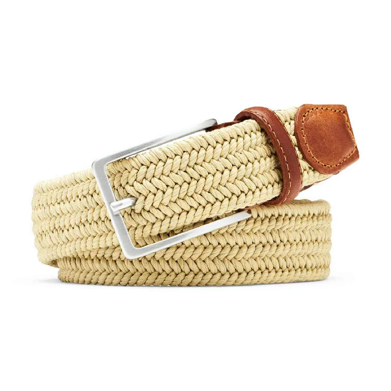 Peter Millar Waxed Braided Belt - Khaki*