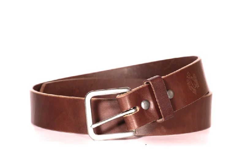 Super Heavy Duty Full Grain Latigo Cowhide Work Casual Gun Belt Matte Nickel Buckle Made in USA