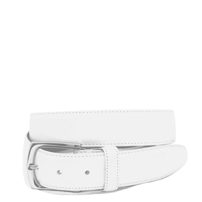 Torino Burnished Tumbled Belt - White