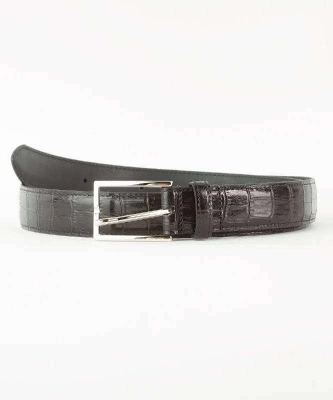 Wilkes & Riley Black Embossed Aligator Belt