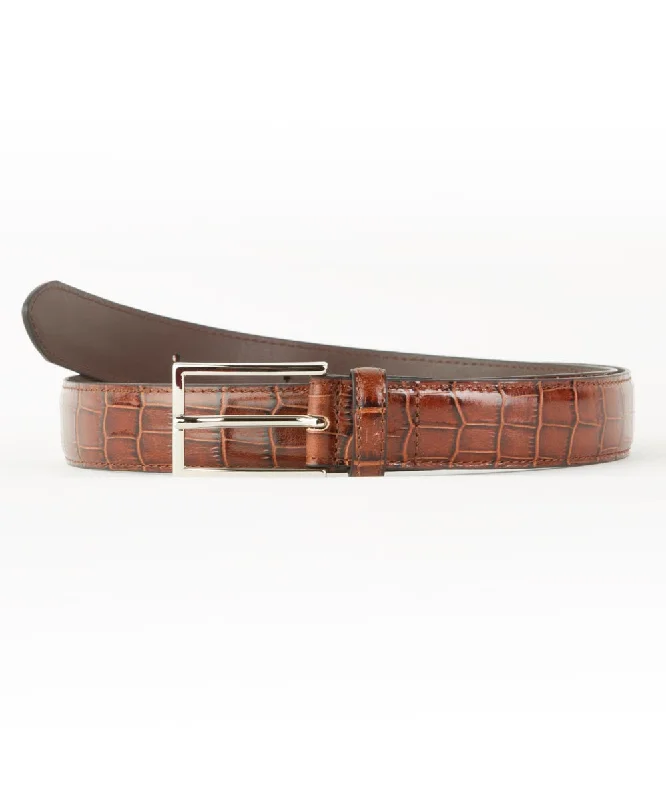 Wilkes & Riley Cognac Embossed Aligator Belt