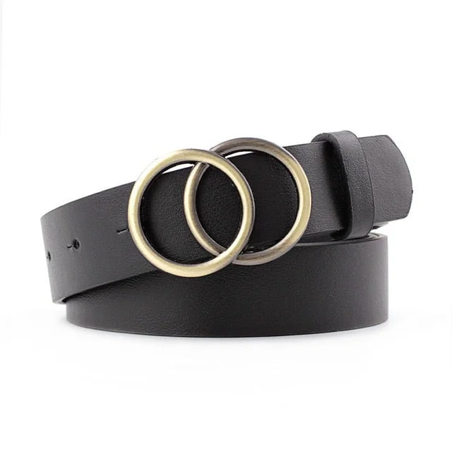 Women Belt  Leather Alloy Pin Buckle