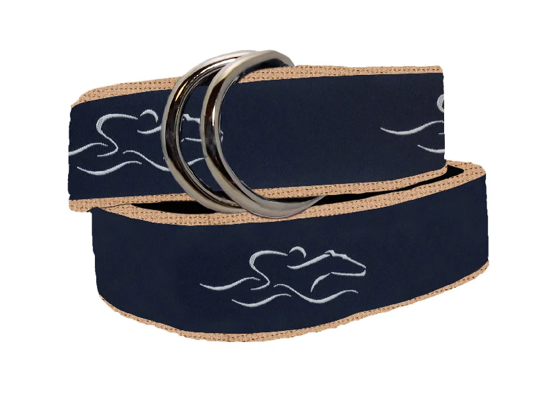 Womens Signature Ribbon Belt - Navy